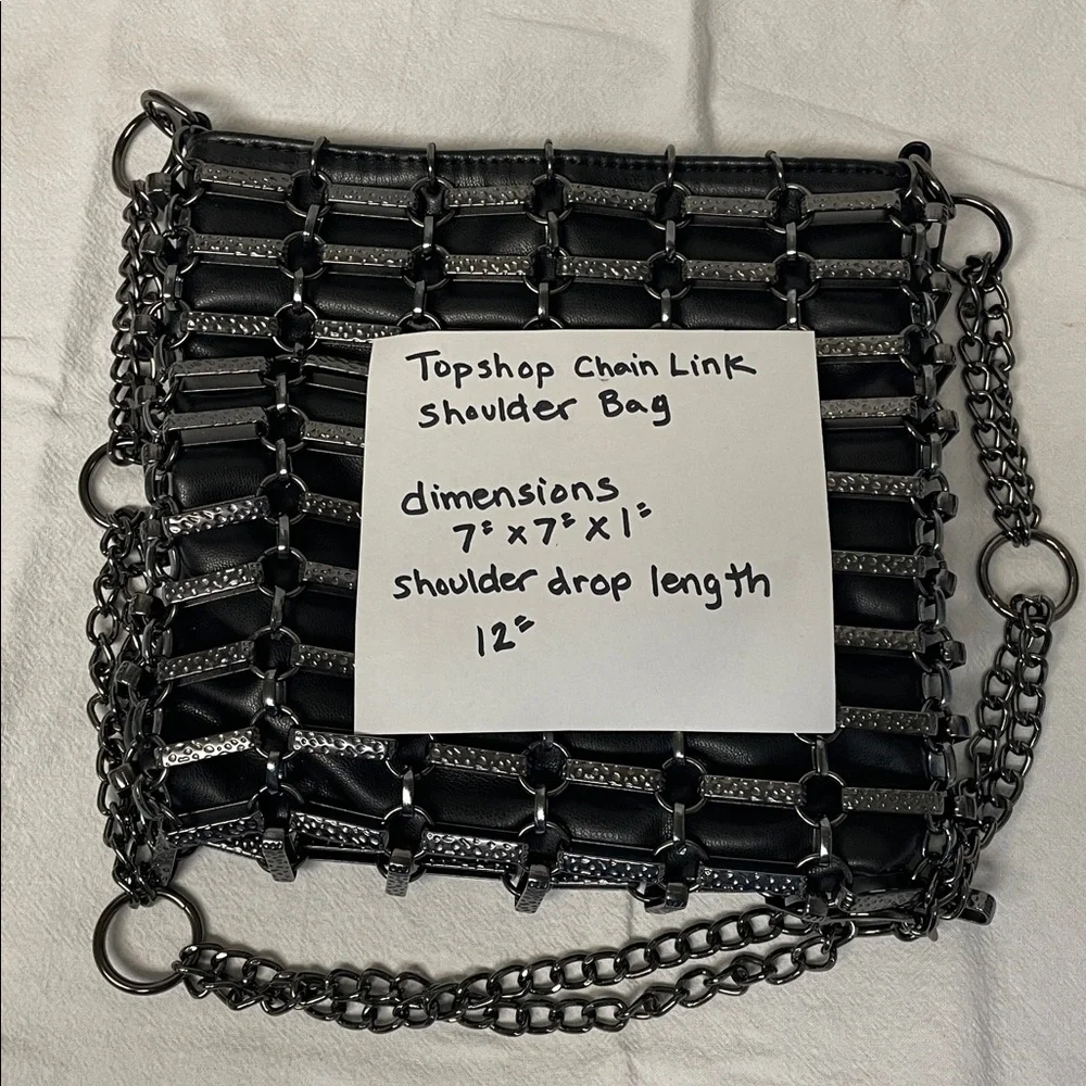Topshop Gunmetal Chain Shoulder Bag - Picture 6 of 6